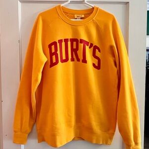 Limited Edition Burt's Bees Yellow Crewneck Sweatshirt with Red Lettering